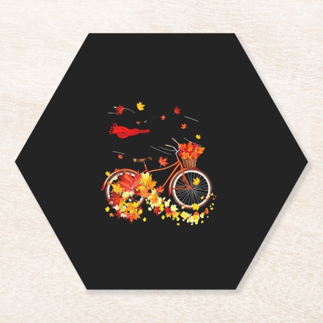 Posavasos De Papel Black Cat Autumn Funny Fall Cyclover (Anverso)
