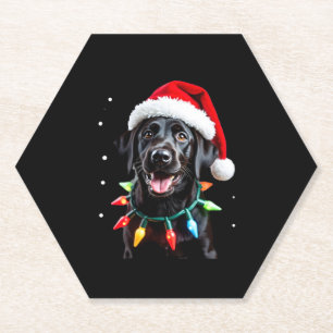 Posavasos De Papel Black Lab Labrador Árbol de Navidad Luz Pajama Per