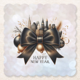 Posavasos De Papel Black Tie New Year with Global Flair