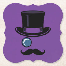 Black Top Hat Purple Coaster Set