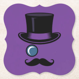 Posavasos De Papel Black Top Hat Purple Coaster Set