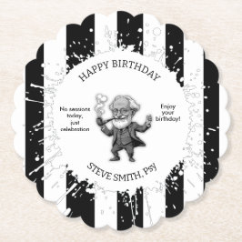 Posavasos De Papel Black White  Stripe Psychology Freud CartoON