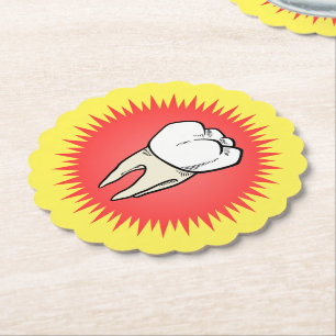 Posavasos De Papel Blanco Rojo gracioso extrajo estreno molar