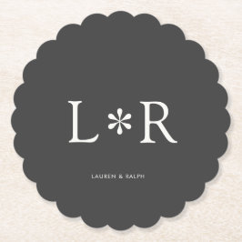 Posavasos De Papel Blanco y negro | Pareja simple de Moda