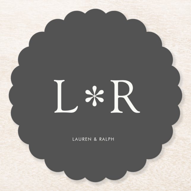 Posavasos De Papel Blanco y negro | Pareja simple de Moda (Anverso)