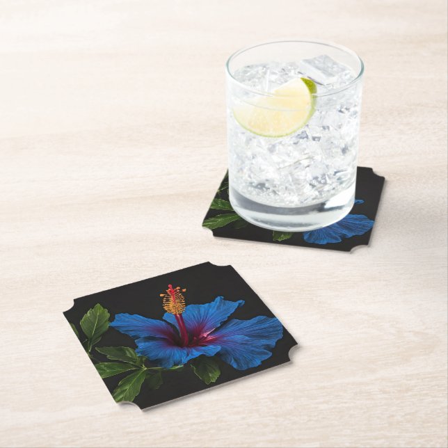 Posavasos De Papel "Bloom Serene: La belleza de las flores azules de  (In situ)