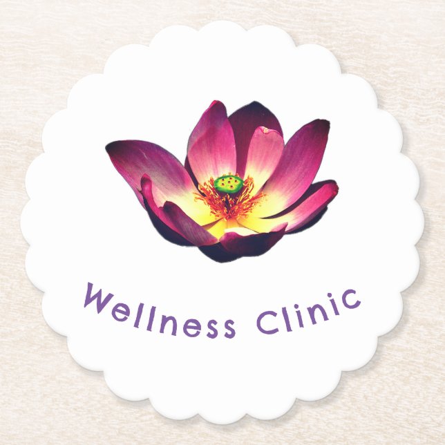 Posavasos De Papel Bloqueo de flores de Lotus (Anverso)