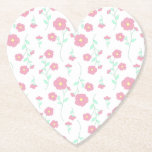 Posavasos De Papel Blossoms<br><div class="desc">Light and cheerful floral pattern featuring pink flowers with soft yellow centers and airy mint green leaves on a clean white background.</div>