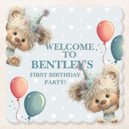 Posavasos De Papel Blue Balloon Hedgehogs Celebration