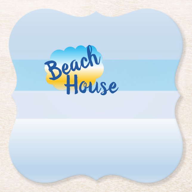 Posavasos De Papel Blue Beach House Paper Coaster (Anverso)
