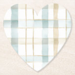 Posavasos De Papel Blue Cream White Plaid Stripes Bridal Shower<br><div class="desc">Blue Cream White Plaid Stripes Bridal Shower</div>