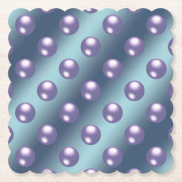 Posavasos De Papel Blue Purple Pearls Coaster Set