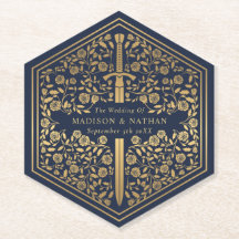 Blue Royal Medieval Sword Boda Papel