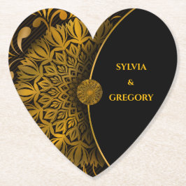 Posavasos De Papel Boda clásico elegante de Mandala