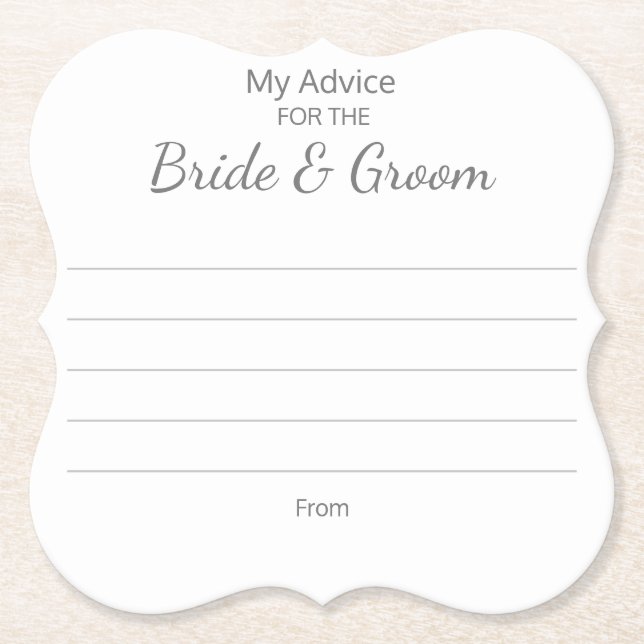 Posavasos De Papel Boda Coasters (Anverso)