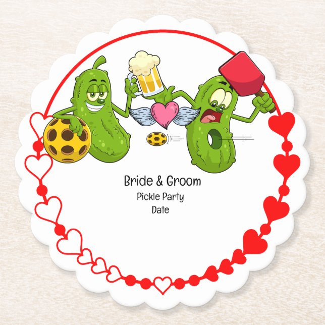 Posavasos De Papel Boda de baloncesto (Anverso)