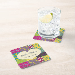 Posavasos De Papel Boda de Boho Maximalist Patchwork Quilt