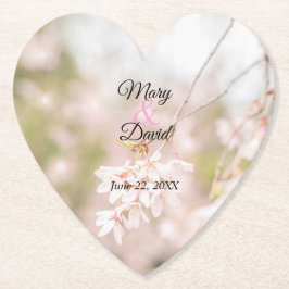 Posavasos De Papel Boda de cerezo de llanto brillante