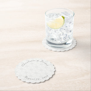 Posavasos De Papel Boda de encaje blanco vintage