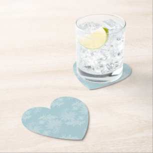 Posavasos De Papel Boda de encaje falso floral blanco azul claro boni