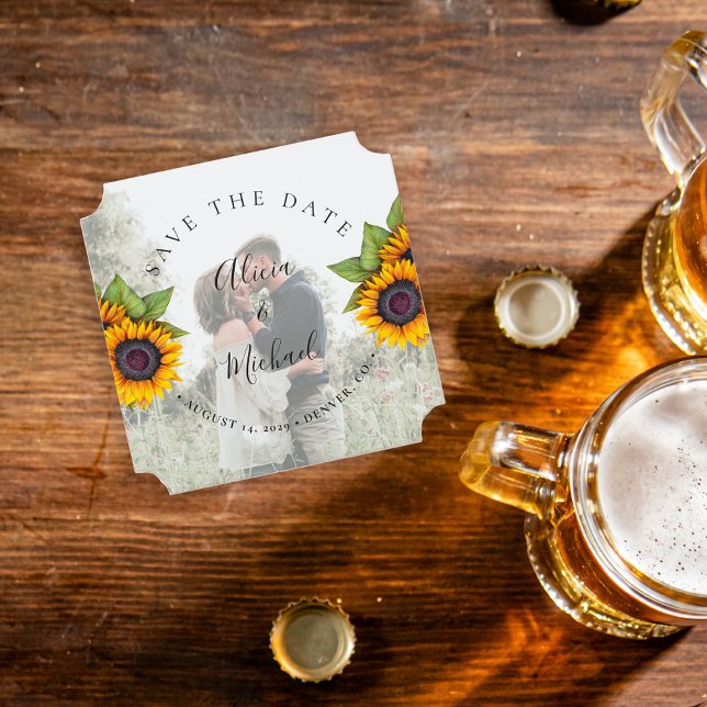 Posavasos De Papel Boda de fotos de girasoles rusos modernos salva fe (Subido por el creador)