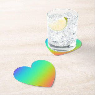 Posavasos De Papel Boda de gradiente de arcoiris brillante