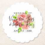 Posavasos De Papel Boda de hoja Rubor color floral rosa beige color a<br><div class="desc">Bodas Florals de color agua mano</div>