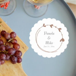 Posavasos De Papel Boda de la corona simple de Mocha