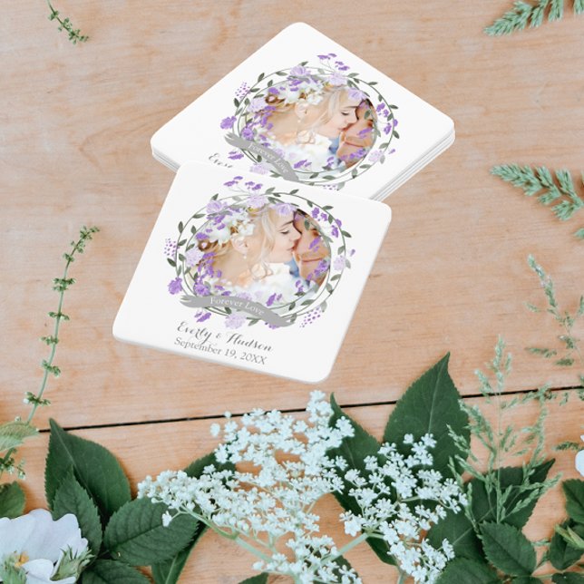 Posavasos De Papel Boda de la guirnalda floral Purple Peony (Subido por el creador)