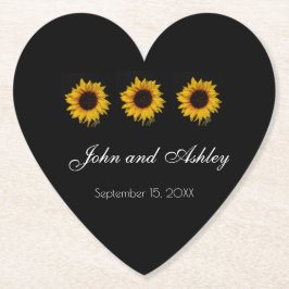 Posavasos De Papel Boda de las gotas de agua de girasol