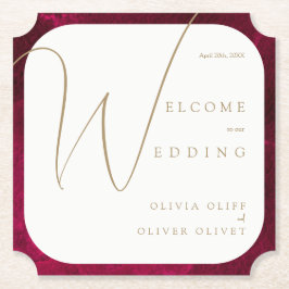 Posavasos De Papel Boda de pasión de Borgoña