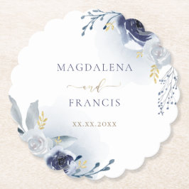 Posavasos De Papel boda de rosas azules