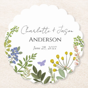 Posavasos De Papel Boda Evergreen Summer Garden