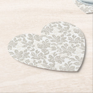 Posavasos De Papel Boda floral crema blanca chic