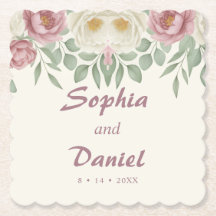 Boda floral de peonía rosa polvorienta elegante