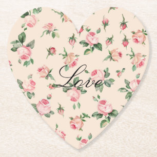 Posavasos De Papel Boda floral de rosas rosadas bonitos