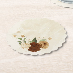 Posavasos De Papel boda floral de tonos terracota
