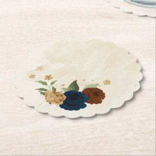 Posavasos De Papel boda floral naval terracota