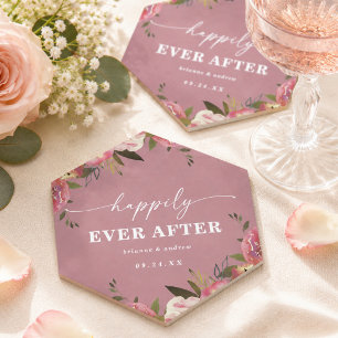 Posavasos De Papel Boda Floral Rosa Salvaje Chic Floreciendo