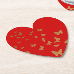 POSAVASOS DE PAPEL BODA GOLDEN BUTTERFLIES
