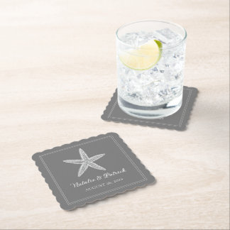Posavasos De Papel Boda Gray Starfish