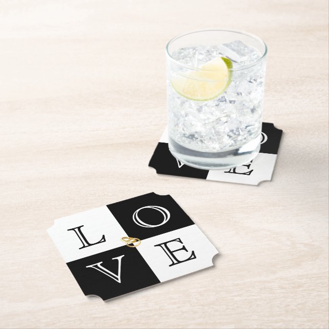 Posavasos De Papel Boda Love Paper Coaster Set (In situ)