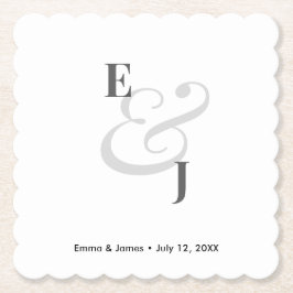 Posavasos De Papel Boda Minimalista con Ampersand | Cóctel