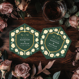 Posavasos De Papel Boda Monograma de Sword & Shield Fantasy Medieval