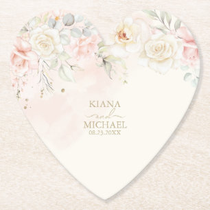 Posavasos De Papel Boda Romántica Francesa Floral Rubor ID870