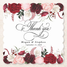 Boda romántico de color de agua borgoñona floral