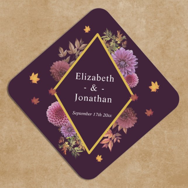 Posavasos De Papel Boda romántico de otoño en Dahlia (Subido por el creador)