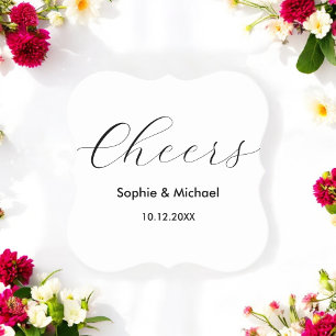 Posavasos De Papel Boda Saludos Blancos Negros Elegantes
