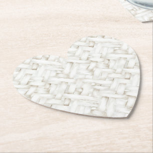 Posavasos De Papel Boda tejido con cestas blancas