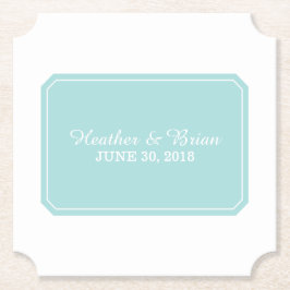 Posavasos De Papel Boda Turquesa Sencillamente Elegante